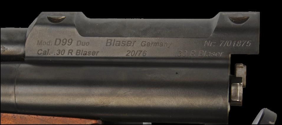 Beschusszeichen auf einer Kipplaufwaffe<br>